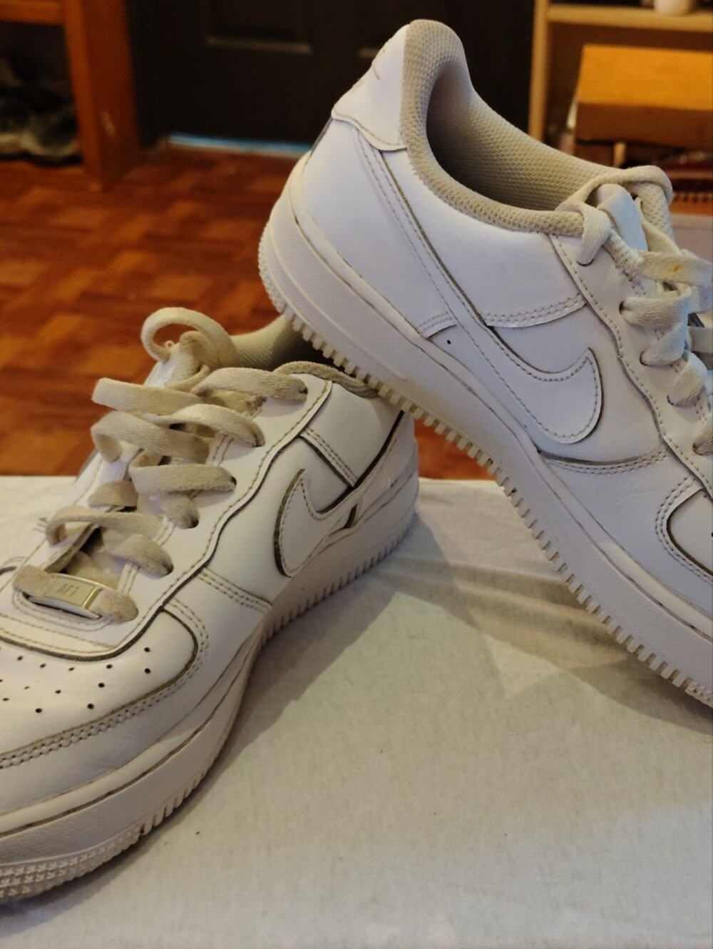 Nike Kids White Low-Top Sneakers with Classic Swoosh